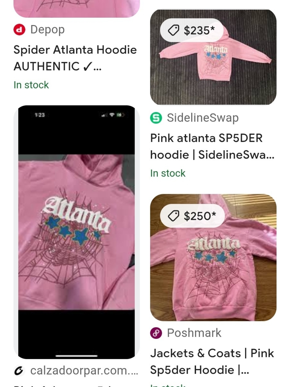 Authentic Pink "Atlanta" Sp5der Hoodie XL